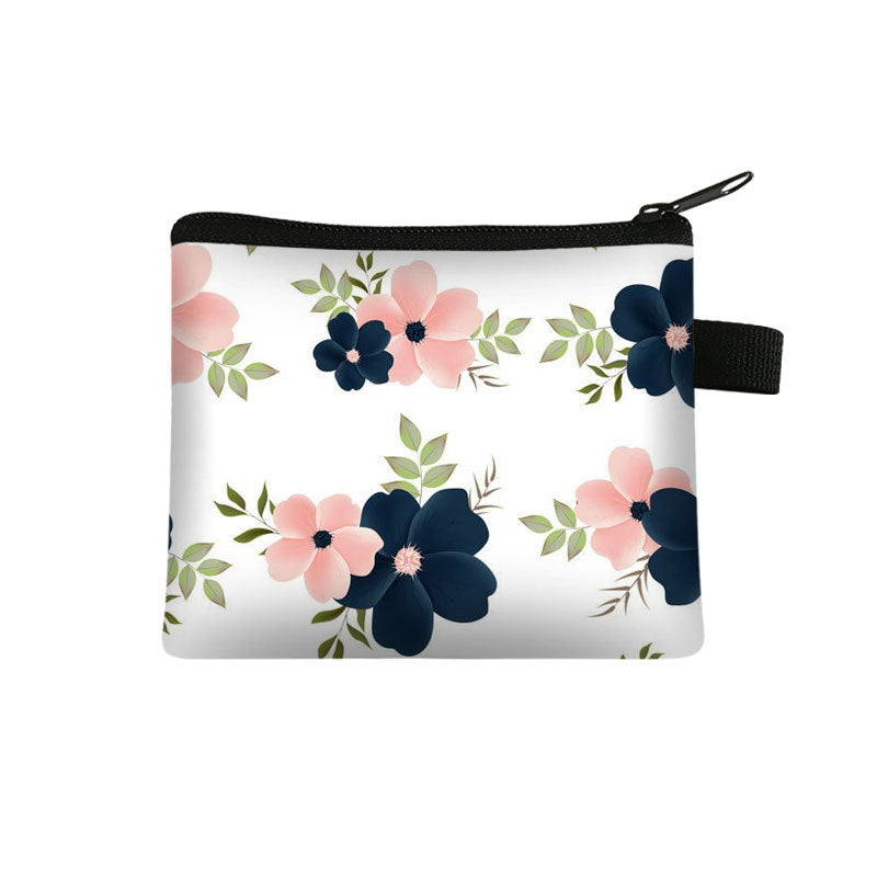 Wholesale Polyester Floral Coin Purse Ladies Coin Key Storage Bag